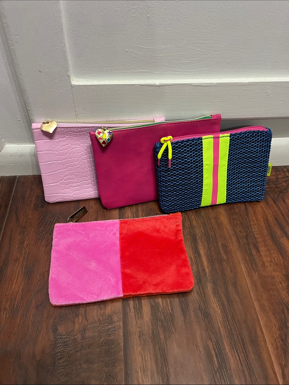 ipsy Cosmetic Pouch Set - Light Pink, Hot Pink, Neon Yellow & Navy